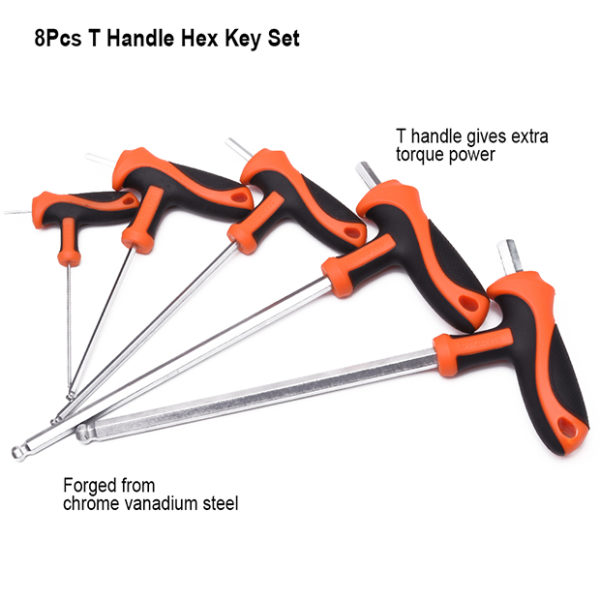 8pcs t handle hex key set