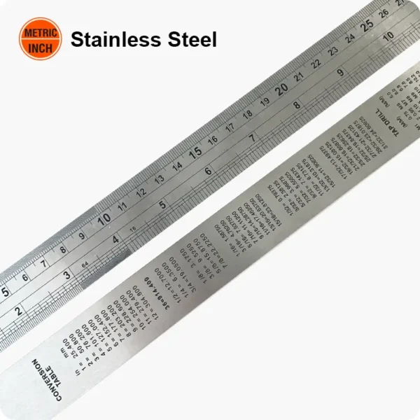 Steel Ruler 2000m 150-2000mm Stainless Steel Ruler | Metric | Inch | HD - Damam Hardware