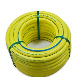 ADFlex Garden yellow hose, made in Italy, durable 3-layer design with a 15-year warranty for gardening.