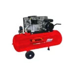 Tomax Fiac professional air compressor, red tank with black motor, ideal for industrial use.