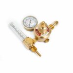 Brass argon gas regulator with pressure gauge and flow meter for welding applications
