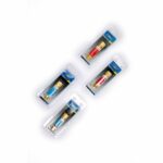 "Four packaged flashback arrestors with brass fittings, labeled for gas safety applications.