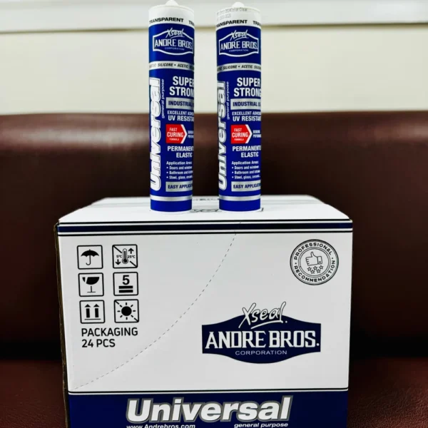 Xseal Andre Bros transparent acetic silicone sealant, super strong, UV-resistant, for industrial use