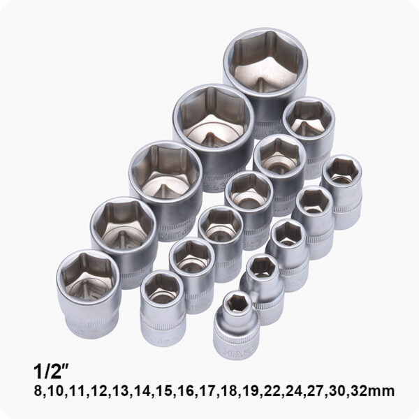 23PCS 1/2″ Dr. Socket Set | Professional Cr-V Tool Kit - Damam Hardware