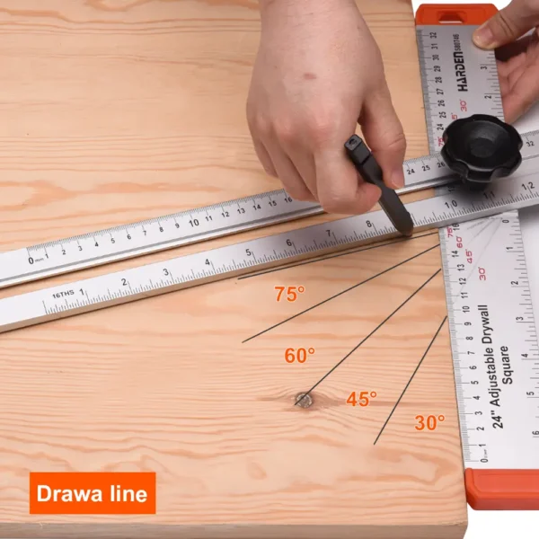 24″ Adjustable T-Shaped Square Ruler | Aluminum Alloy Tool - Damam Hardware
