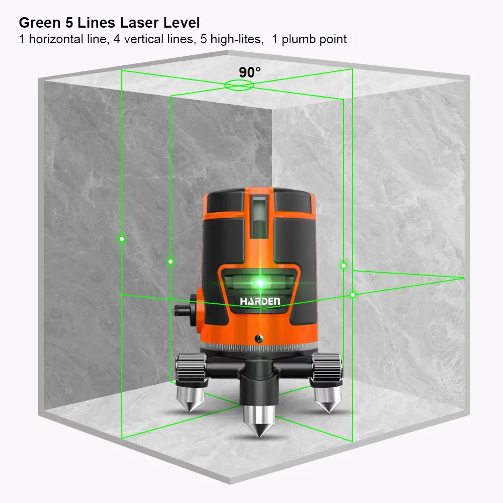 green 5 line laser level 3 - damam hardware