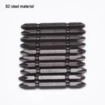 10Pcs S2 Screwdriver Bit Set – PH2 x 65mm | Hardened HRC 58-62 Precision Tools