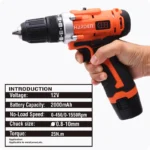 12V Cordless Drill with 25Nm Torque | Fast 1.6h Charge - Image 2