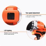 12V Cordless Drill with 25Nm Torque | Fast 1.6h Charge - Image 5