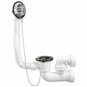 Maryplast Bathtub Drain Kit MARY-BTOF01 | Italian Overflow Siphon with Odour Trap