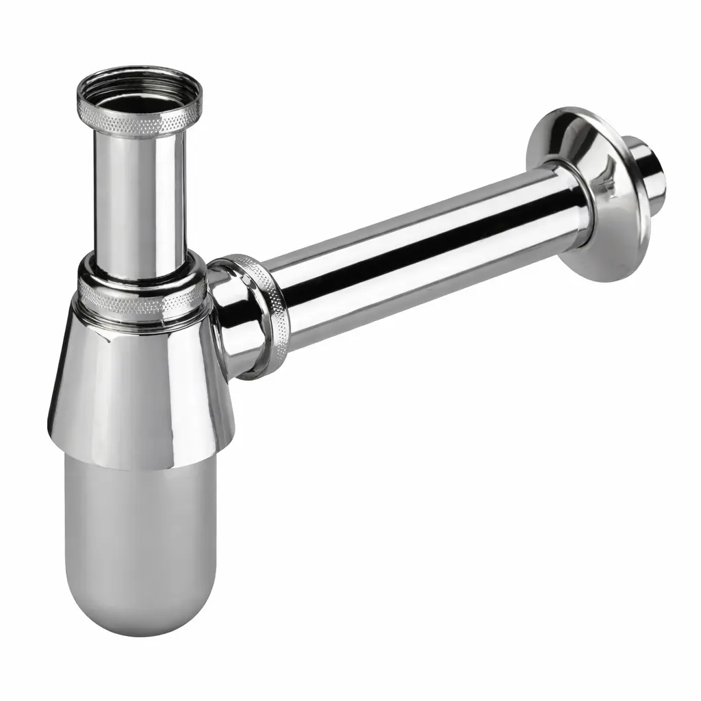Premium Chrome PVC Bottle Trap 1-1/4" by MARYPLAST Italy – Durable, Leak-Proof Sink Drain Solution