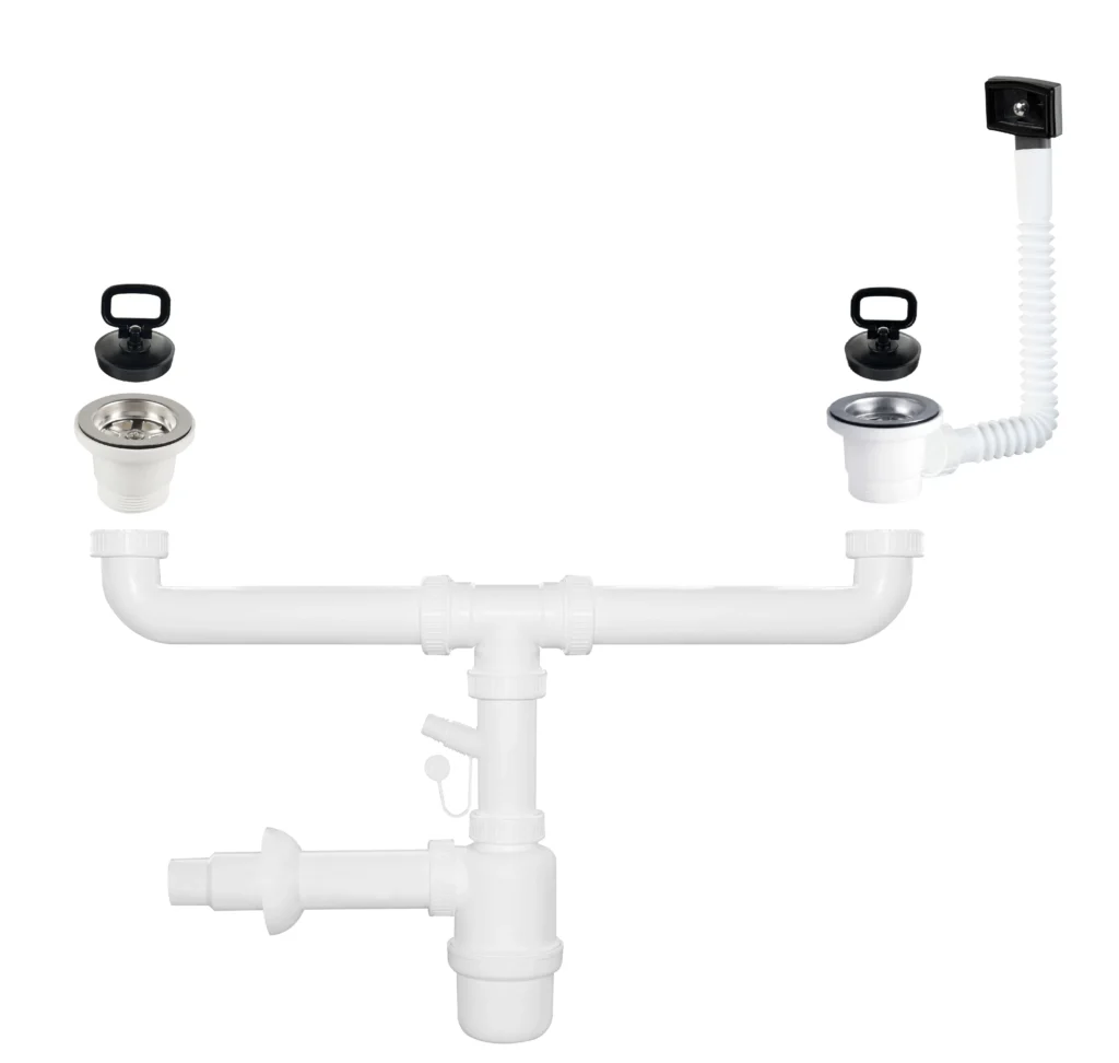 PVC Bottle Trap Universal 1-1/2ʺ with Double SS Waste & Overflow