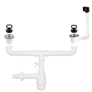 PVC Bottle Trap Universal 1-1/2ʺ with Double SS Waste & Overflow