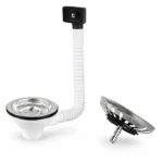 MARYPLAST 1.5" Stainless Steel Sink Basket Waste with Overflow Kit