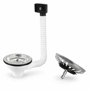 MARYPLAST 1.5" Stainless Steel Sink Basket Waste with Overflow Kit