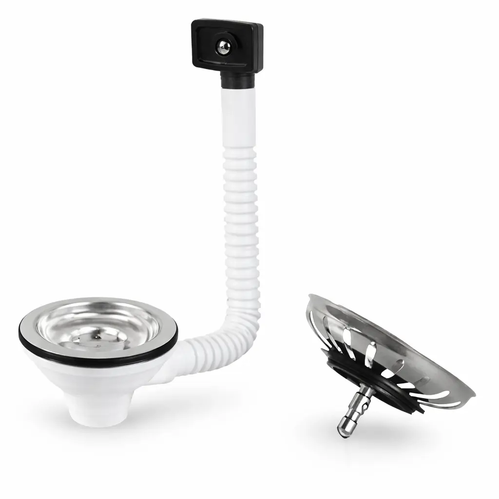 MARYPLAST 1.5" Stainless Steel Sink Basket Waste with Overflow Kit