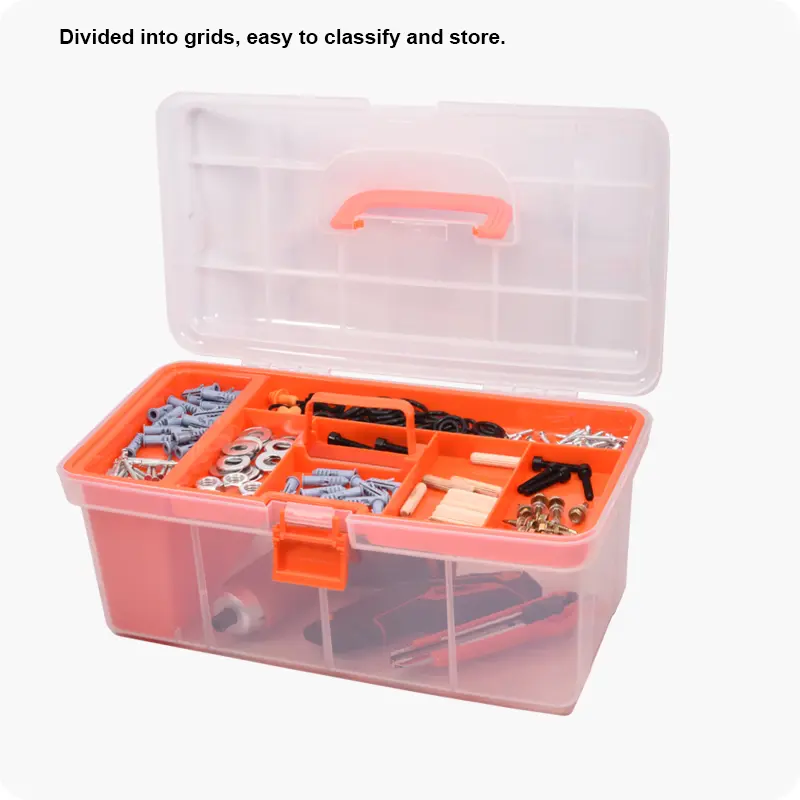 15" Plastic Tools Box | PP Storage | Clear Organizer
