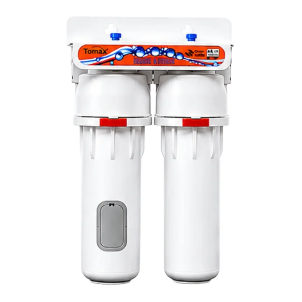 Double Water Filter 10" Easy Housing TOMAX | 2 Stage | Cuno & Carbon net Candle
