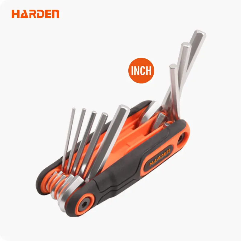 HARDEN 8-in-1 Folding SAE Hex Key Set | Cr-V Steel | Pro