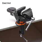 HARDEN Mini Bench Vice 70mm | Swivel Base | Cast Iron - Image 2