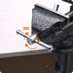 HARDEN Mini Bench Vice 70mm | Swivel Base | Cast Iron - Image 3