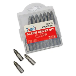 TOMAX SINGLE HEAD SCREWDRIVER BITS PH2 X 25MM (20PCS/PKT)