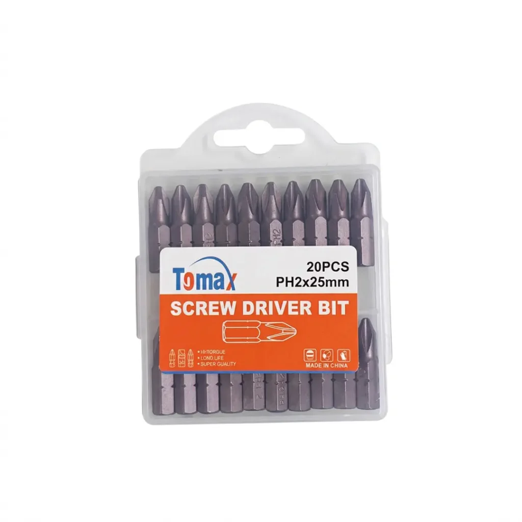 1. TOMAX SINGLE HEAD SCREWDRIVER BITS PH2 X 25MM (20PCS/PKT)