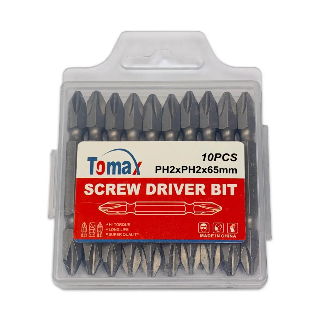 Tomax Double Headed Screwdriver Bits PH2xPH2 x 65mm (10pcs per pkt) TOMAX Screwdriver Bits | PH2xPH2 | 65mm | 10PCS Pack