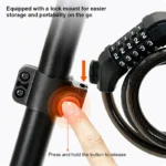 1200×12mm 5 Digit Combination Bicycle Cable Lock - Image 8