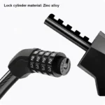 HARDEN Bicycle Cable Lock | 4-Digit | 1200x10mm | Steel - Image 2
