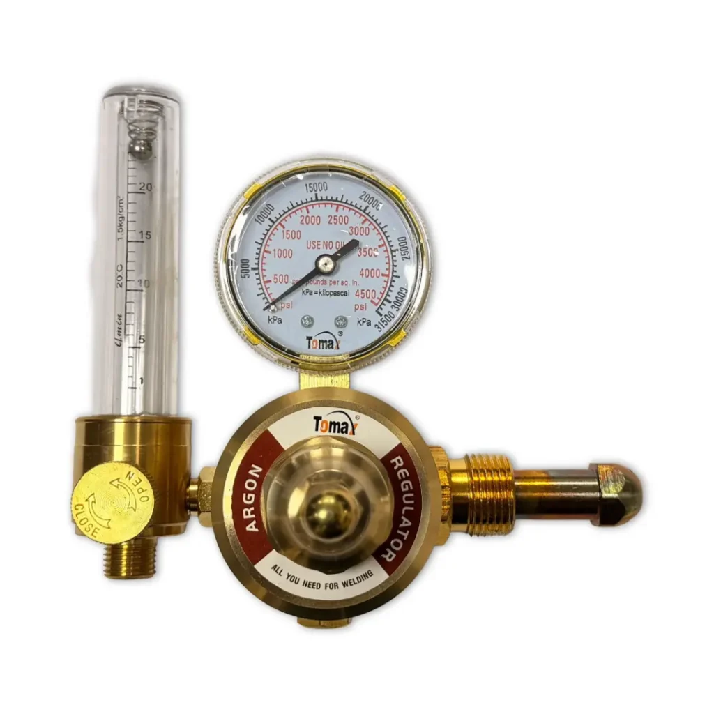 TOMAX Argon Regulator | 4500 PSI | 0-25 LPM | Brass