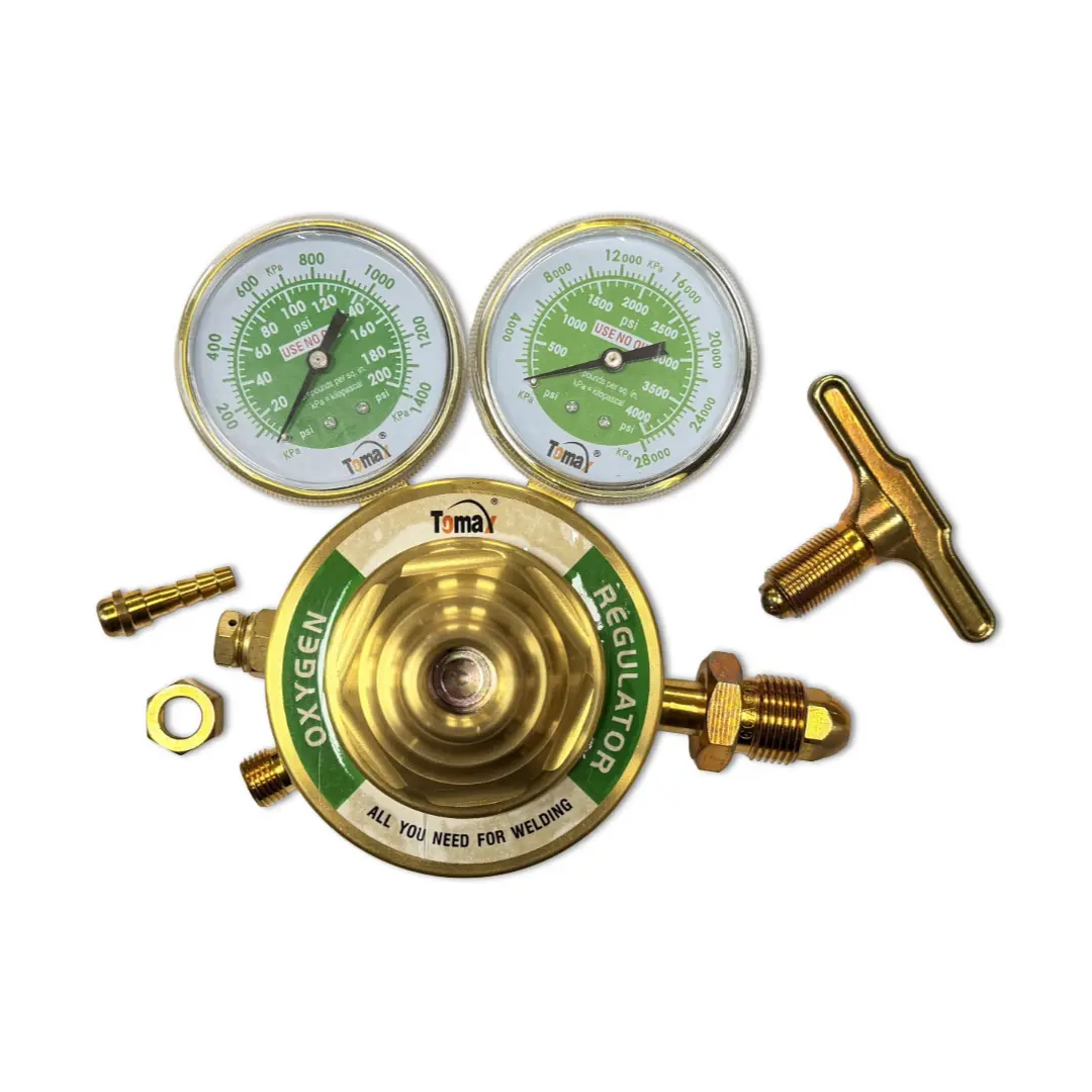 TOMAX OXYGEN REGULATOR HEAVY DUTY TOMAX Oxygen Regulator | Heavy Duty | 4000 PSI | 2 Gauges